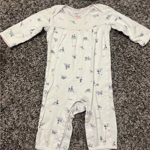 Carter's White and Blue Patterned Footie